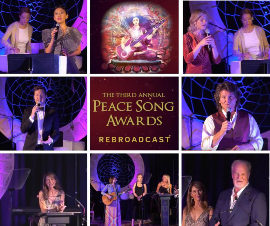 a collage of 3rd annual peace song award participants