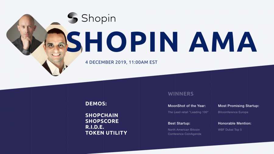 Shopin will be hosting an AMA on Wednesday at 11:00 Eastern Time on YouTube Live