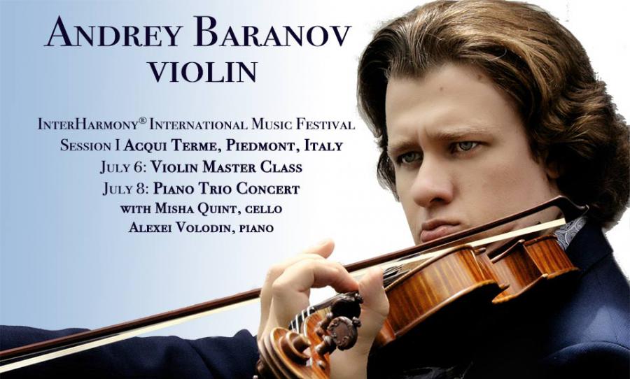 Andrey Baranov, violin, Misha Quint, cello, Alexei Volodin, piano, perform Schubert and Ravel Trios at InterHarmony International Music Festival in Italy in July of 2020.
