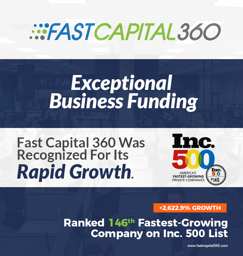Fast Capital 360 Ranked 146th FastestGrowing Company on Inc. 500 List