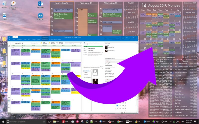DejaDesktop Calendar Wallpaper for Microsoft Outlook