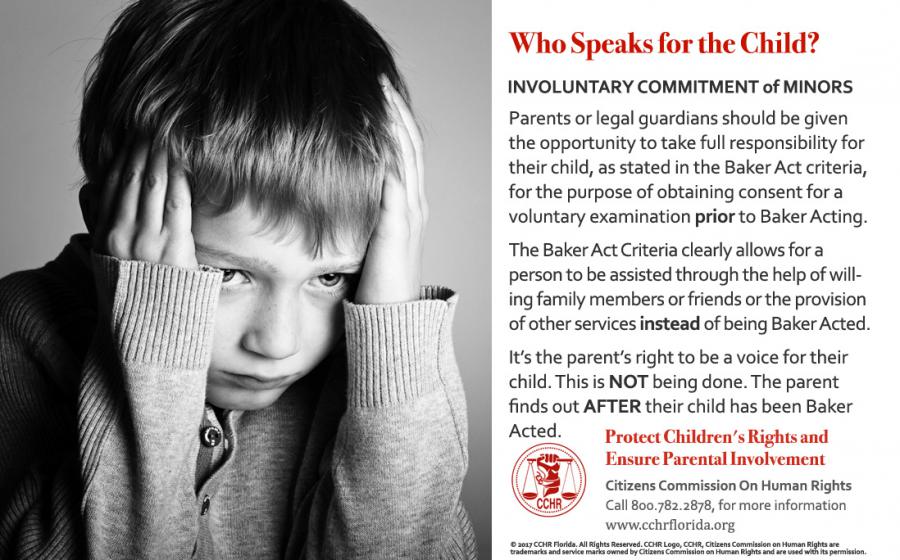 Having educated tens of thousands of Floridians on the mental health law, CCHR has helped to make changes to the Baker Act specifically for the purpose of protecting children.