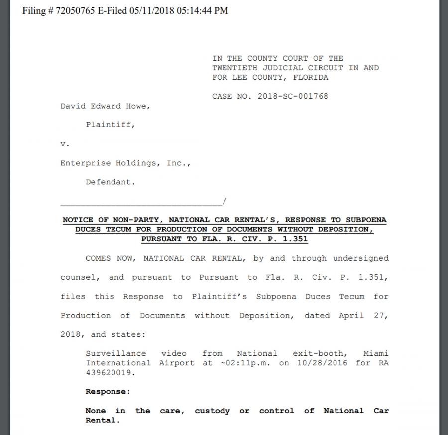 CODE COVER-UP: Enterprise Holdings' National Car Rental counsel says evidence is GONE!