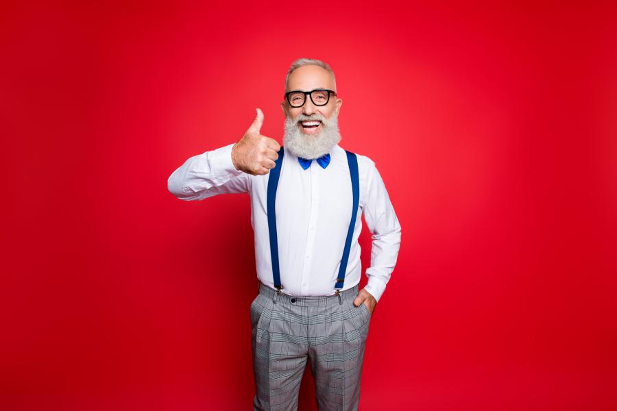 Funny man smiling
