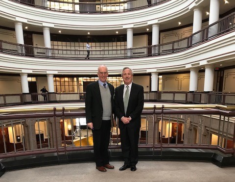 24 hour home care image of Owner Mark McGoldrick with CT Gov. Hallisey