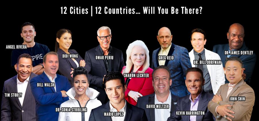 Confirmed speakers are Mario Lopez, David Meltzer, Kevin Harrington and more.