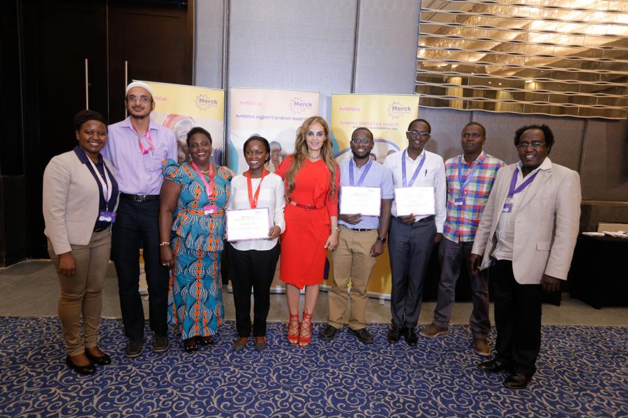 Dr. Rasha Kelej, CEO of Merck Foundation with Merck Hypertension Awards Winners