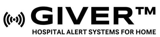 Black and White Logo for Giver Hospital Quality Alarms for Home