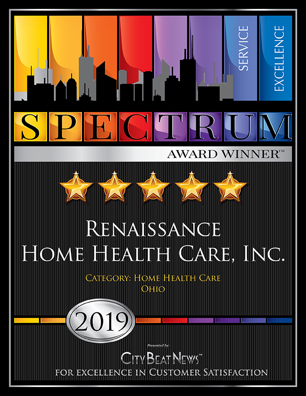 Renaissance Home Health Care is dedicated to helping patients maintain their independence and remain in their own homes
The Spectrum Award, presented by City Beat News, and the Talk Award, presented by The Talk Awards (both members of the Stirling Alliance), are based on independent, proprietary research and evaluation, which identifies businesses and professionals with a track record of top-flight customer service
Since 2008, Renaissance Home Health Care has helped individuals regain their health, mobility and independence, all while continuing to live in their own homes
Renaissance Home Health Care offers a wide range of health and recovery services, including occupational and physical therapies, medication assistance, nursing care, nutritional care, medical social services, and more
“At Renaissance Home Health Care, we want to help you or a loved one stay happy and healthy in your own home,” says a company representative
In business just a little more than a decade, Renaissance Home Health Care has already earned nine Talk Awards and five Spectrum Awards for its dedication to providing the ultimate patient experience
Renaissance Home Health Care is located at 5311 Northfield Road, Suite 212 in Bedford Heights, Ohio
About City Beat News, The Talk Awards and The Stirling Alliance
The Stirling Alliance includes a learning and resource center with courses, team training and support, executive coaching, articles, and case studies focused on excellence
The Stirling Alliance is located in Lapeer, Michigan