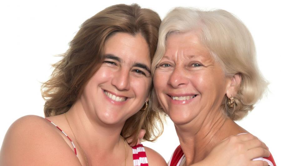 breast cancer survivor and a loved one