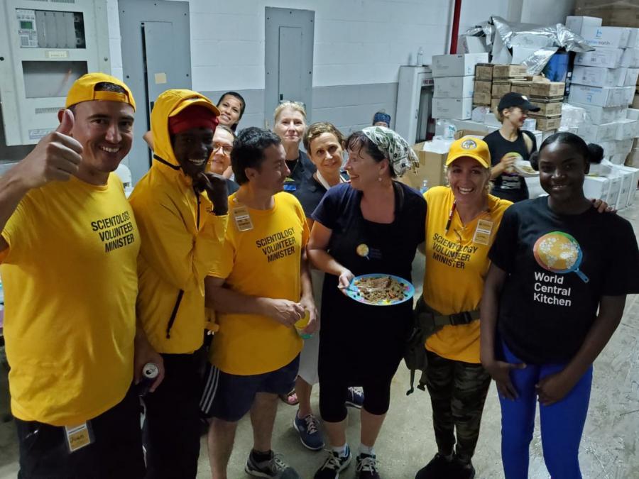 Scientology Volunteer Ministers are providing manpower at World Central Kitchen, the nonprofit that has provided more than 1.2 million meals to victims of Dorian.