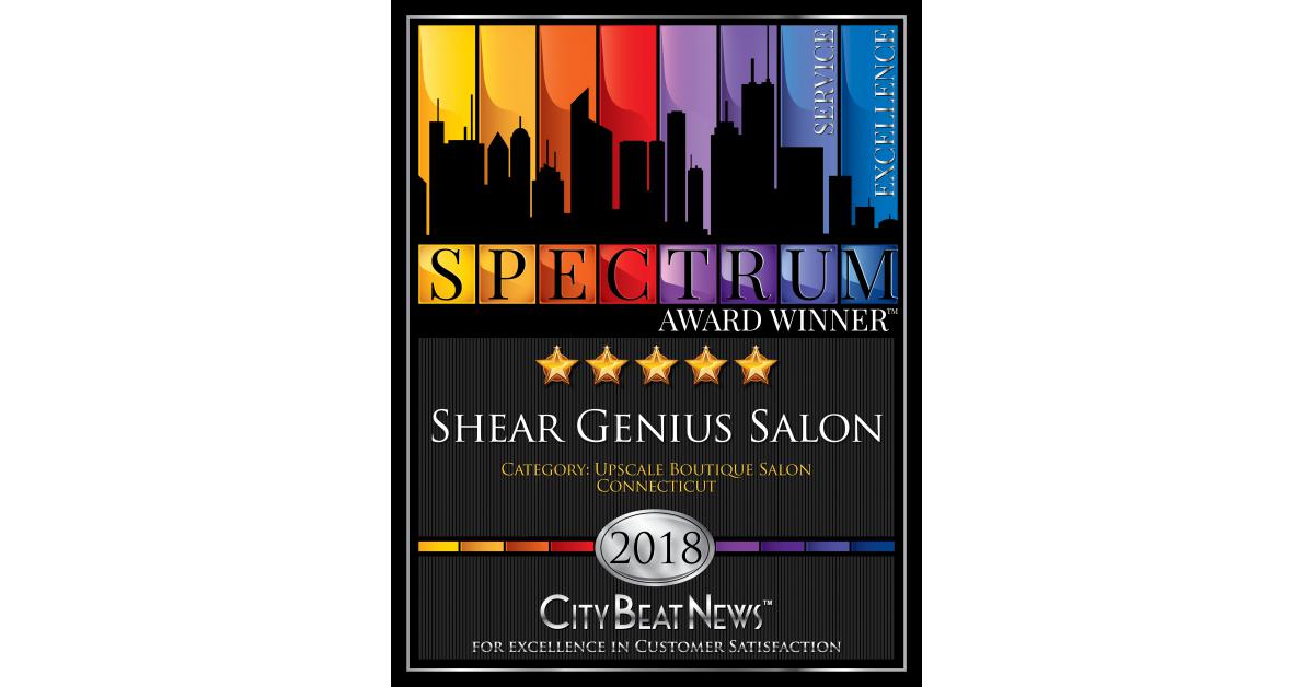 Shear Genius Salon Wins City Beat News 2018 Spectrum Award Consecutive
