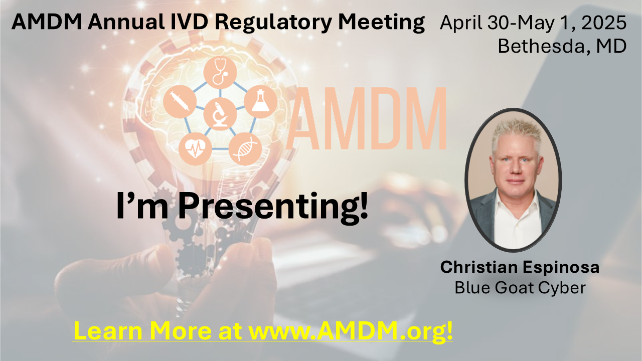 News article cover: Blue Goat Cyber to Share Critical FDA Cybersecurity Strategies at AMDM 2025 Annual Meeting