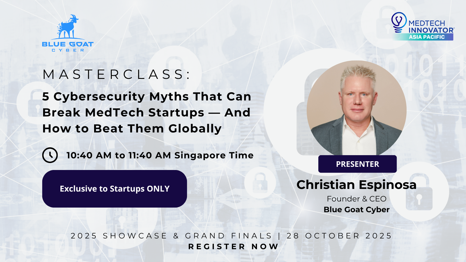 News article cover: Blue Goat Cyber to Lead Global MedTech Cybersecurity Masterclass at Asia Pacific 2025 Finals