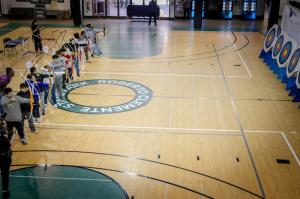 Students taking their shot during the D9 Tournament