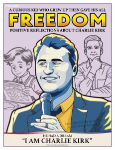 Charlie Kirk Freedom Coloring Book is a true-to-life non-fiction book, a profile, a Really Big Coloring Books® product designed for youth and a light biography of Charlie Kirk for children, young adults, parents, and those who loved and respected Charlie.