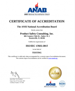 ANAB ILAC Accreditation Certificate