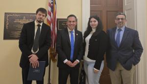 Natalie Khalil shared her father's story with Congressman Pete Aguilar (D-CA).