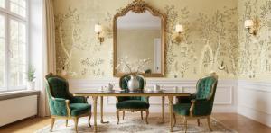 champagne_metallic_leaf_chinoiserie_dining_nook