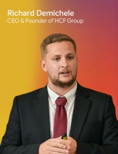 Richard Demichele presenting HCF Estate’s accessible global real estate vision.