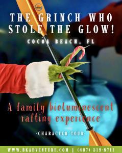 Grinch Bioluminescent Christmas Tour near Cocoa Beach | Holiday Glow Rafting Adventure in Florida