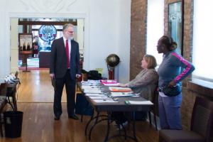 Rev. Brian Fesler at the Church of Scientology Nashville, where Nashville General Hospital held free health screenings during Red Ribbon Week.