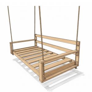 rendering of a pine do it yourself swing bed