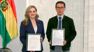 Ms. Maryna Ovtsynova, President of ALLATRA, and Engineer Gonzalo Fernández, Director of the San Calixto Observatory