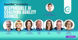 Portrait lineup of the founding members of CoachBot AI’s Responsible AI & Coaching Quality Council, featuring experts in coaching, learning & development, and AI innovation.