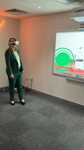 IOSH Chief Executive Officer Vanessa Harwood-Whitcher participates in on-site VR training