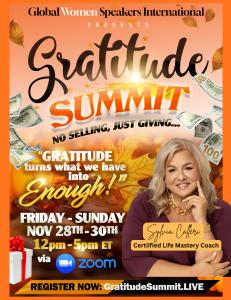 Dr Sylvia Calleri is a guest speaker at the Gratitude Summit 2025