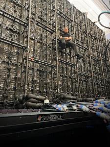 Smartstage rental staging used as a strong, yet budget-friendly LED wall support structure at Caesars Palace