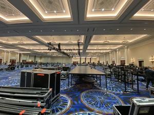 Another staging rental load-in at Caesars Palace for a global brand event