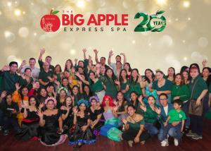 Twenty years strong: The Big Apple Express Spa franchise family - partners, therapists, and staff—celebrating two decades of affordable massage and wellness success in the Philippines
