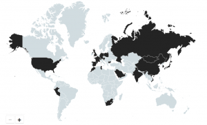 Illustrative Selection of Countries Advised for Policies by Benjamin Talin — This map represents examples of engagements and is not exhaustive