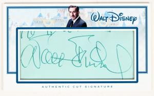 Walt Disney 3 inch by 5 inch matted autograph with a certificate of authenticity from James Spence Authentication in 2022. Estimate: $5,000-$10,000.