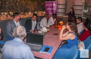 Entrepreneurs and investors networking at Dubai Founders Club event, sharing knowledge and building business connections in Dubai.