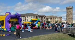 Tomball German Festival Christmas Market Kids Fun Zone - carnival rides, rock climbing wall, kiddie Ferris Wheel, Bounce Houses, Bungee Trampoline