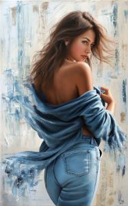 Oil painting by Ivan Pili from the 2025 TRANSITIONS series, depicting a figure emerging between form and dissolution.