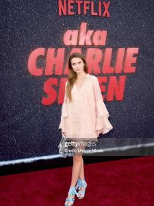Oleksandra Mudra at the red carpet of the Premiere of "Aka Charlie Sheen" Documentary
