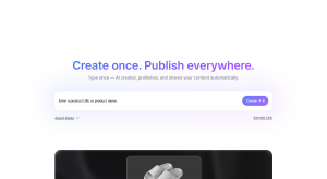 TokTak AI Platform dashboard showing automated social media content creation from a single product link for online sellers and affiliate marketers.