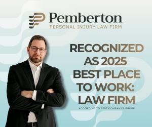 Pemberton Personal Injury Law Firm Recognized as Best Place to Work: Law Firm