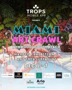 Trops Miami Art Crawl Flyer with images and sponsor logos