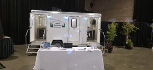 Luxury restroom trailer by Sierra Sanitation featuring premium finishes and enhanced amenities for high-end events.