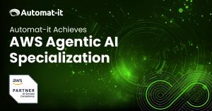 Imaging showing the headline that Automat-it has achieves new AWS Agentic AI Specialization, plus the AWS badge