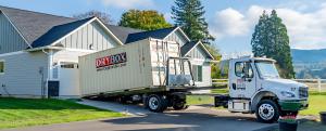 Dry Box delivers a storage container rental to a suburban home in Washington state