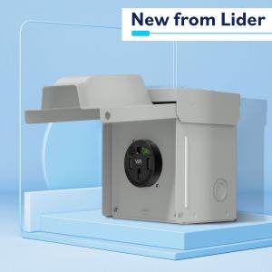 Lider LN-1450BW 50-Amp NEMA 14-50R EV/RV Power Outlet Box, featuring an UL-listed metal enclosure and heavy-duty receptacle.