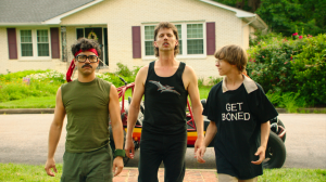 Photo of cast of "Tapawingo," streaming on December 2, 2025, across all major TVOD platforms including Apple TV, Prime Video, and Fandango at Home. (L-R: Jay Pichardo as Will Luna, Jon Heder as Nate Skoog, and Sawyer Williams as Oswalt Eubank)