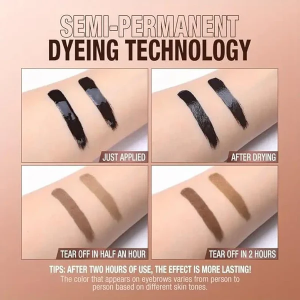 Oqouline™ | Easy Peel-Off Eyebrow Tint Color Being Shown On Skin