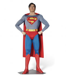 A complete costume attributed to Christopher Reeve in Richard Donner’s Superman and its sequels Superman II and Superman III, ca. 1978-1983